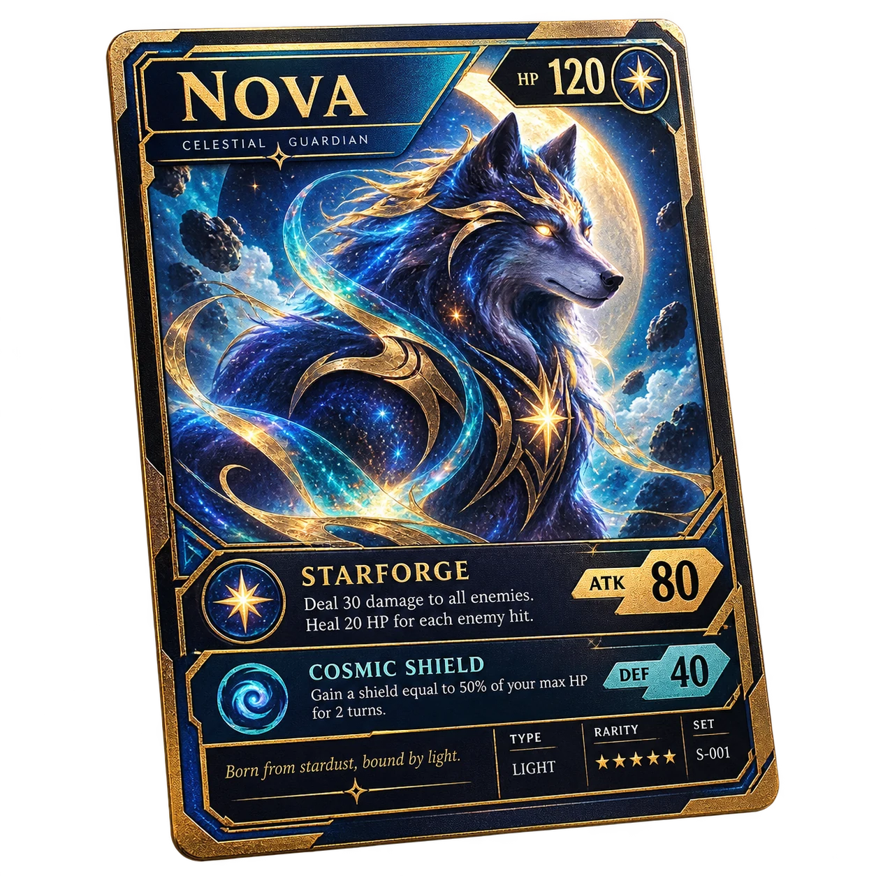 Readable detail card with clear name, stats, and ability panel
