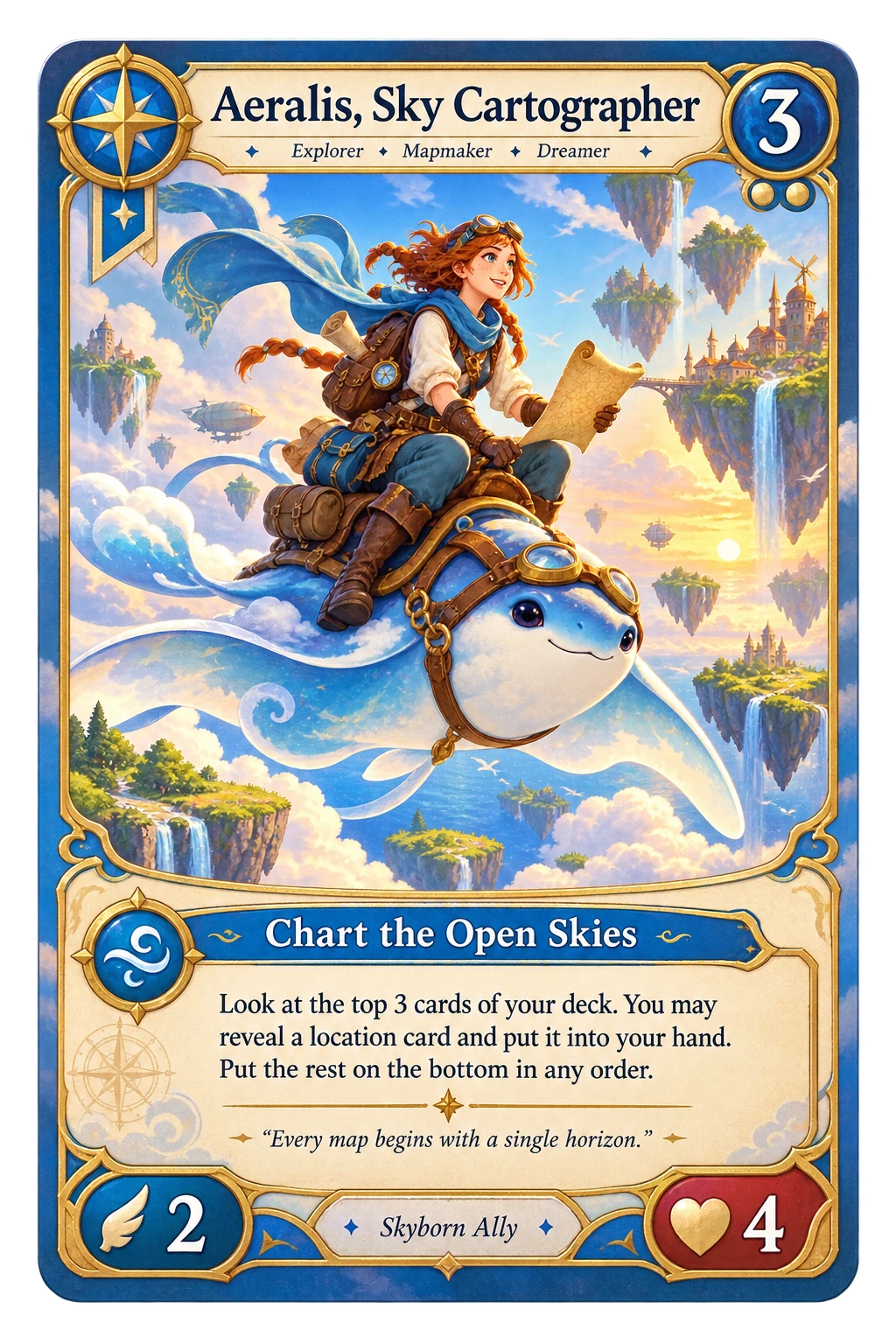 Original bright fantasy TCG card example