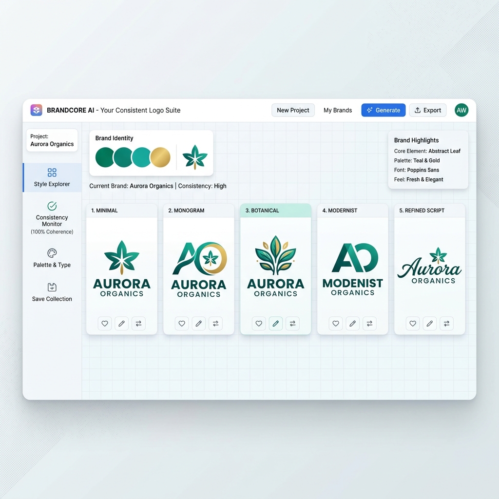 Flujo de trabajo de coherencia del generador de logotipos AI