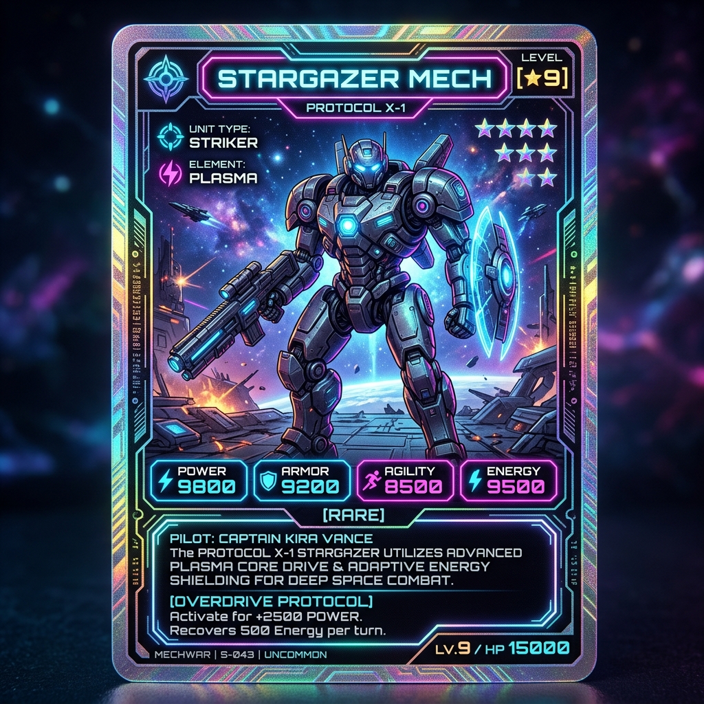 AI-generated trading card image