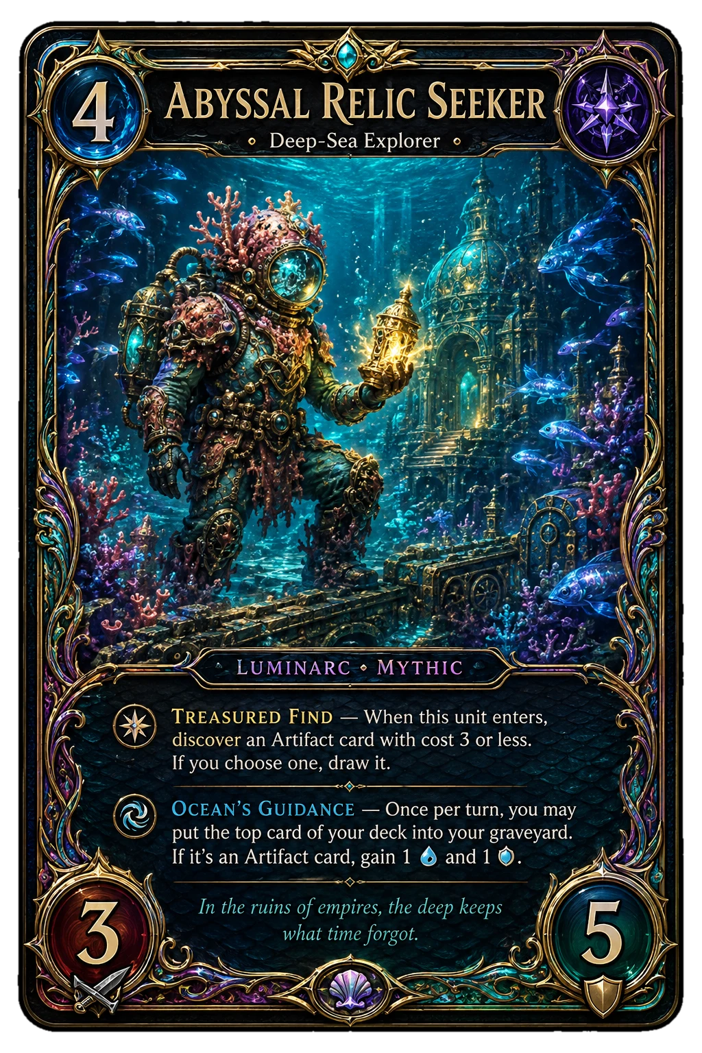 Mythical creature trading card generated with Card Maker