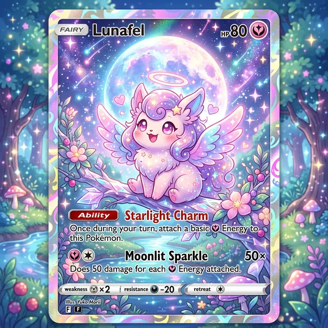 Cute fairy holo Pokemon card generated with Card Maker