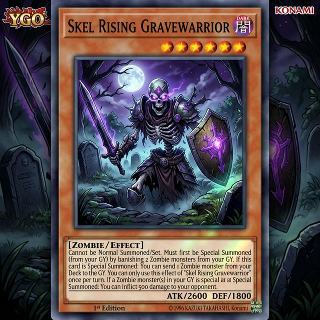 Custom Zombie Yugioh card template generated by AI